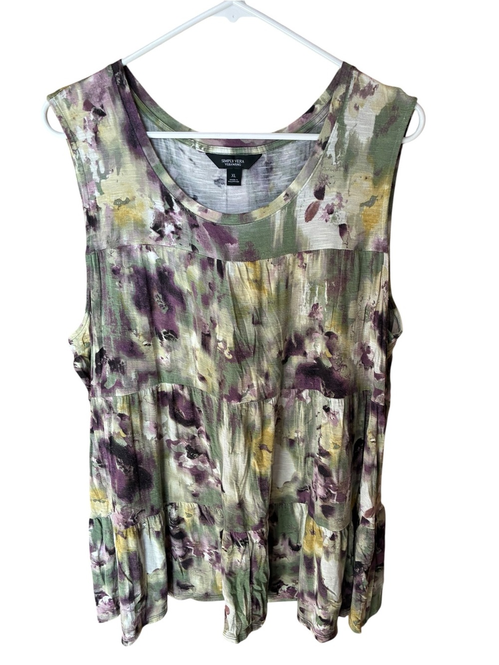 bohemian Tie-Dyed Sleeveless Peplum Tank